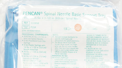 Braun Medical 333858 Pencan Spinal Ndle Basic Support Tray 25Ga x 3-1/2inch